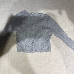 Gray Button-Up Cardigan